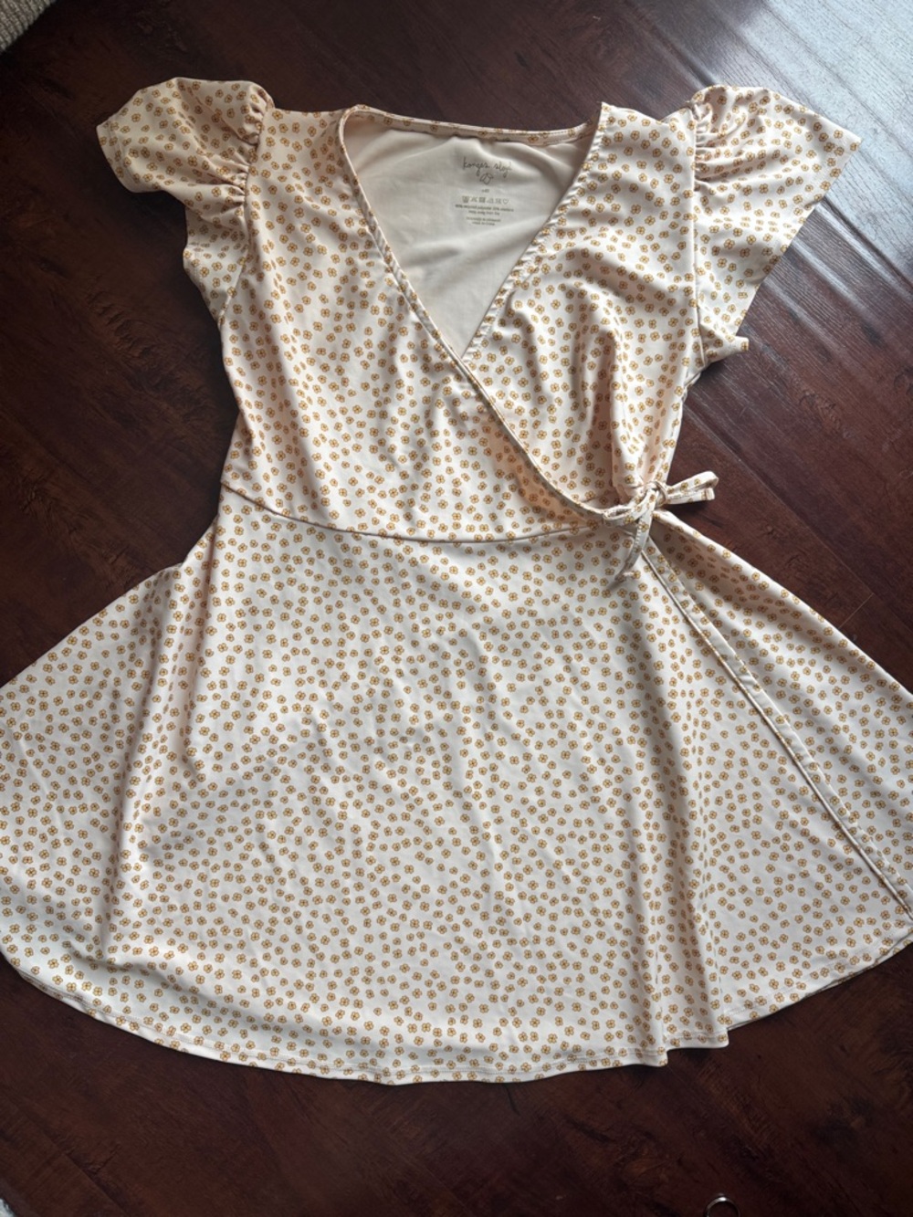 Konges Slojd- Kids Girls Cream Floral Wrap Swim Dress